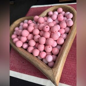 Pink Acrylic Craft Beads Round Jewelry Making DIY Supplies Lot